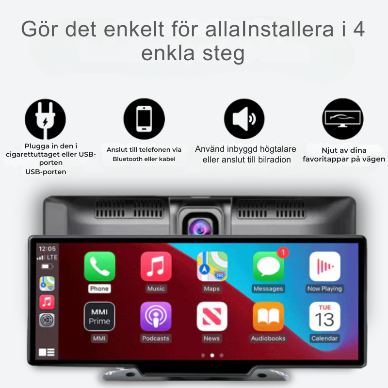 CarView Bil Display med fram & bakkamera