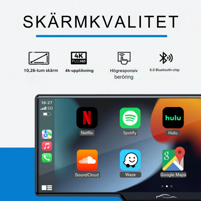 CarView Bil Display med fram & bakkamera